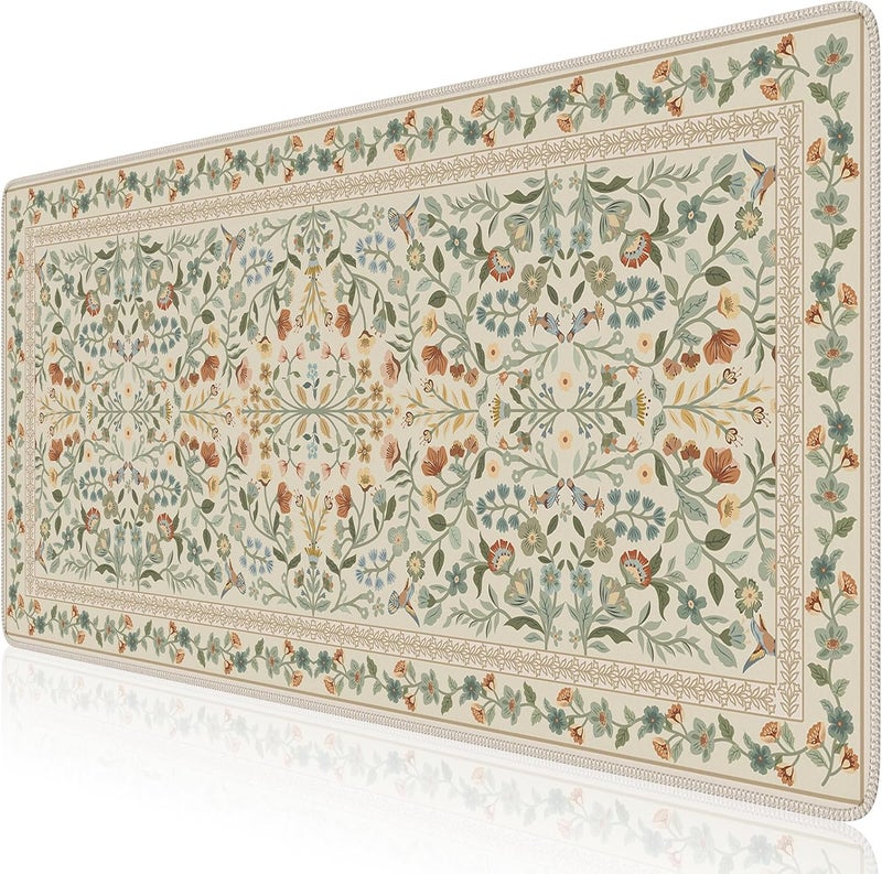 iCasso Desk Mat for Keyboard and Mouse, Large Mouse Pad, Desk Pad Mat, Anti-Slip Big Mousepad with Stitched Edges for Computer Desktop(Beige) - Image 1